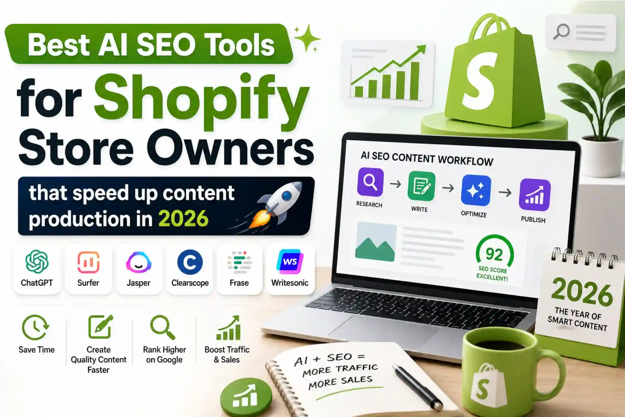 Best AI SEO Tools for Shopify Store Owners that speed up content production in 2026