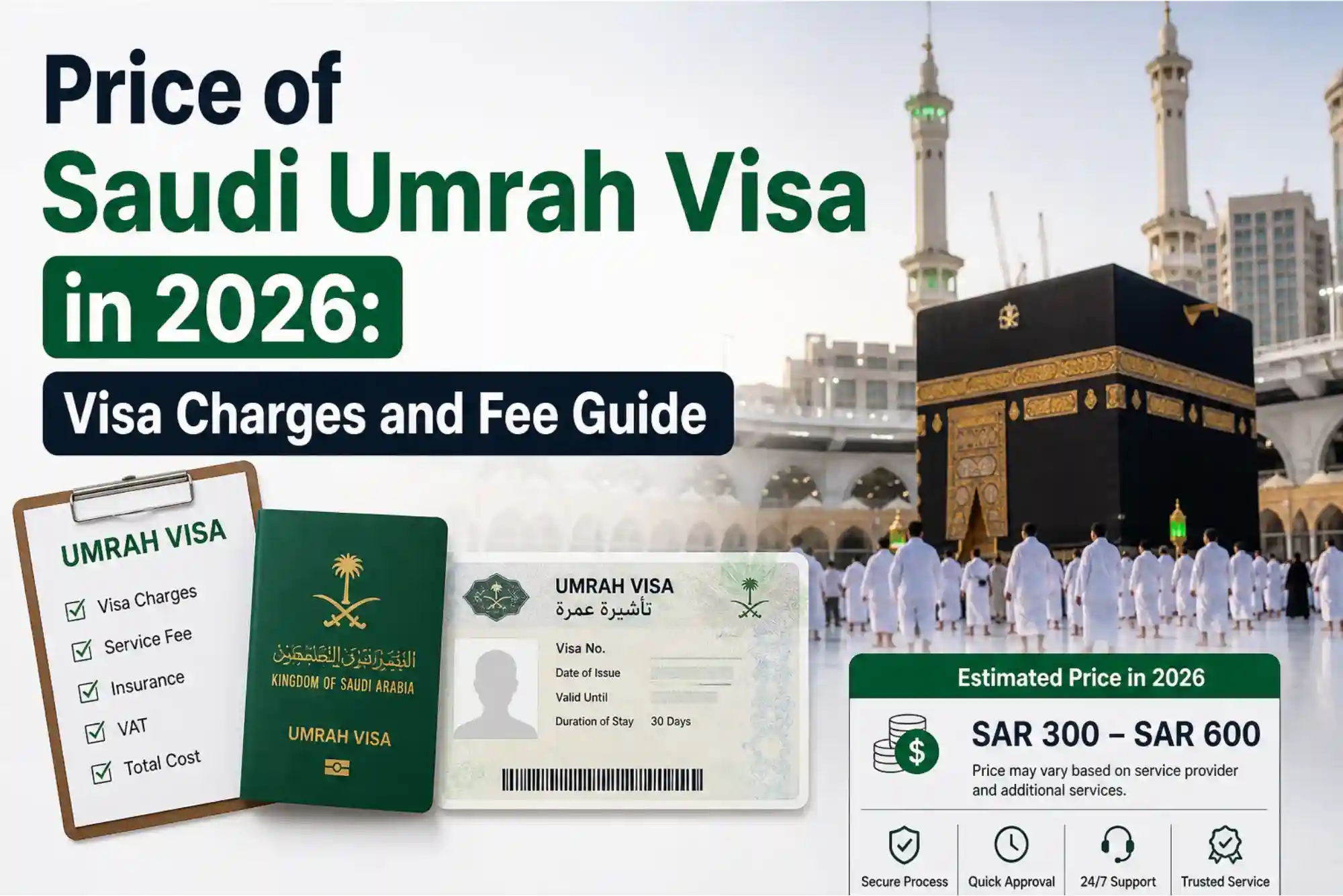 Price of Saudi Umrah Visa in 2026 Visa Charges and Fee Guide